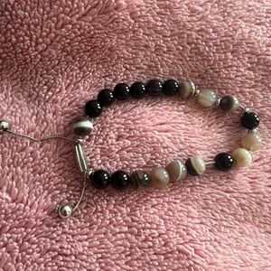 Adjustable bead bracelet for larger wrist